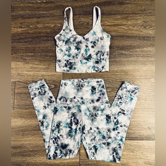 lululemon athletica Pants - Lululemon Align Pant 28" & Align Tank Matching Set Kaleidofloral Multi Size 0